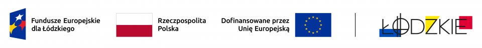 Logo Fundusze Europejskie dla Łódzkiego,flaga Polski,flaga Unii Europejskiej Logo Łódzkie
